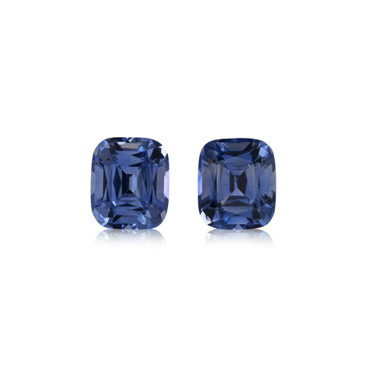 5,57 Karat blaue Kissen-Saphire aus Sri Lanka (Paar)