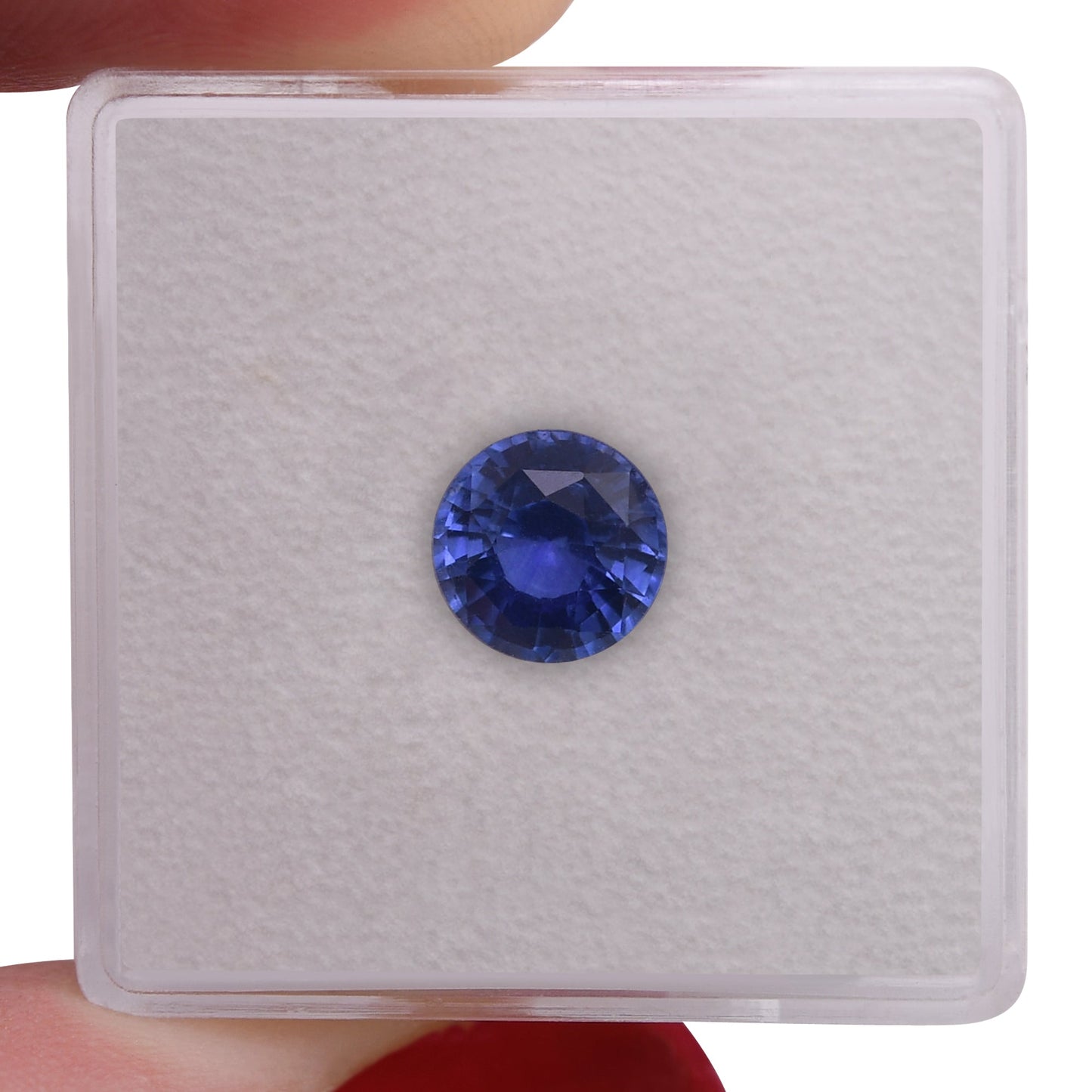 1,53 Karat blauer runder Saphir aus Sri Lanka