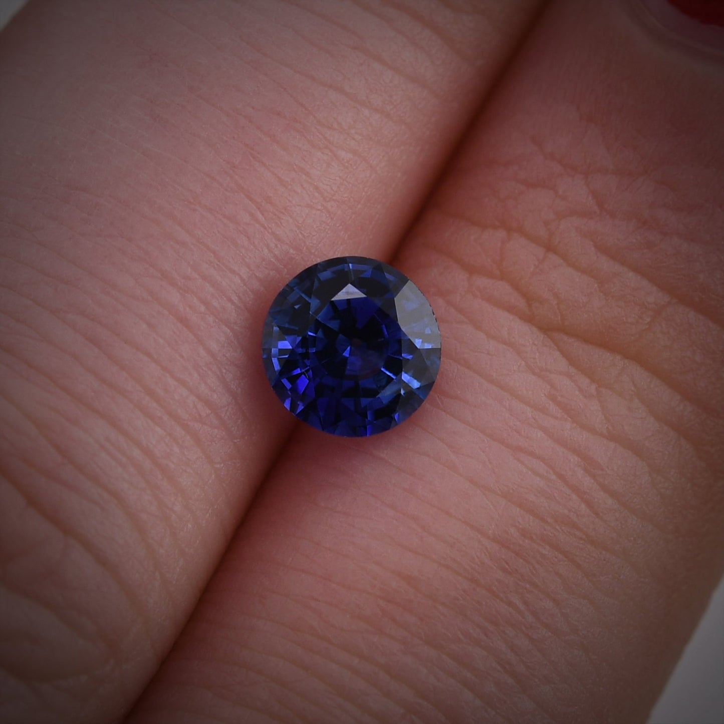 1,19 Karat blauer runder Saphir aus Sri Lanka