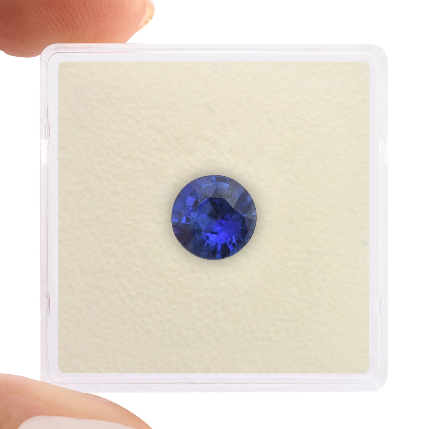 1,50 Karat blauer runder Saphir GWLAB