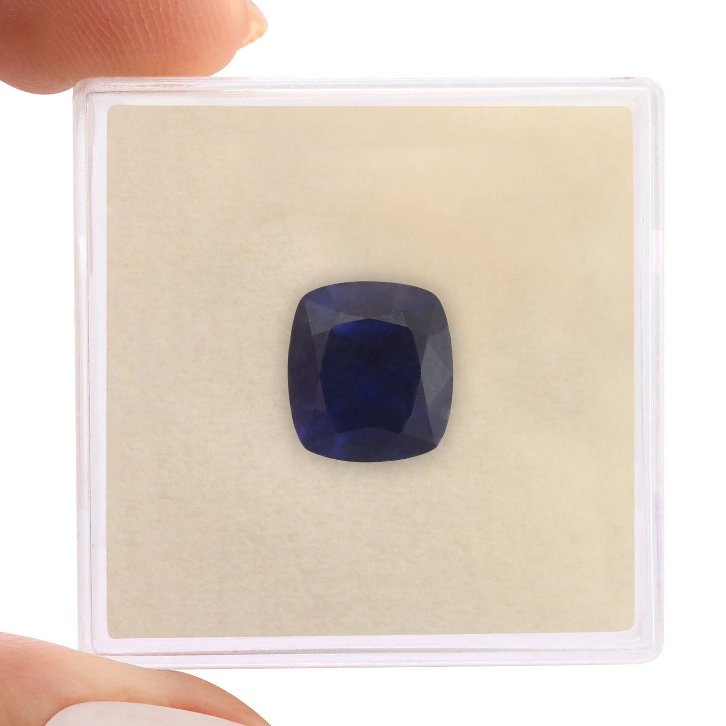 3,09 Karat blauer Kissen-Saphir GWLAB