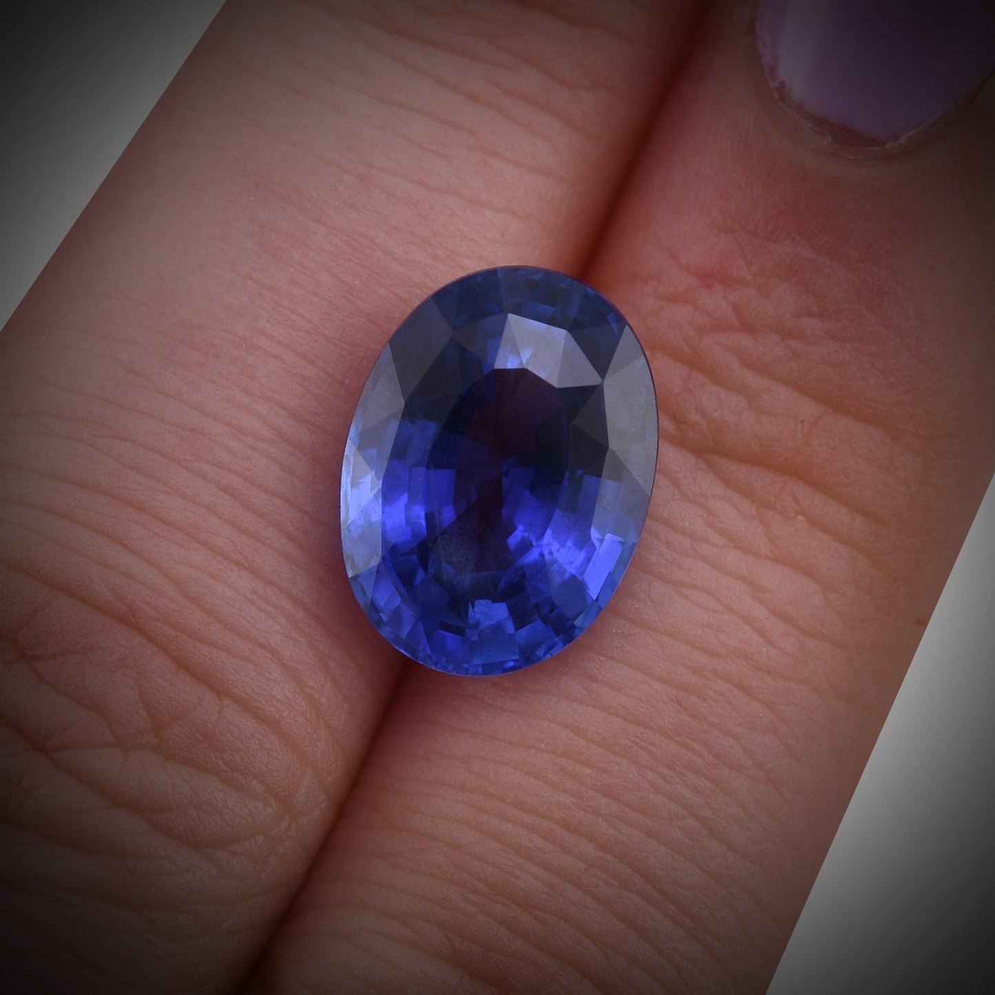 7,42 Karat blauer ovaler Saphir aus Sri Lanka (AGL)