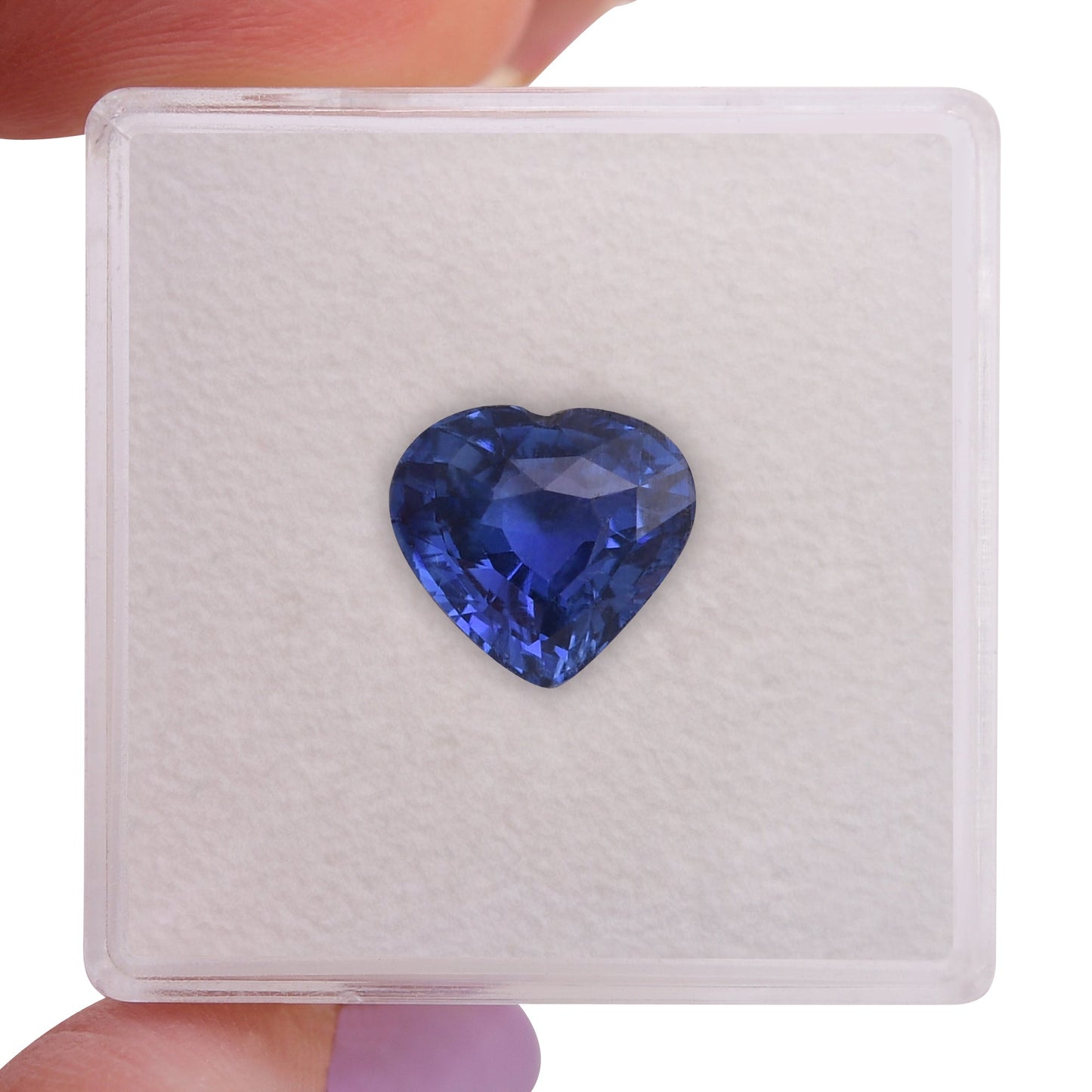 3,10 Karat blauer MADAGASKAR Herz-Saphir CD