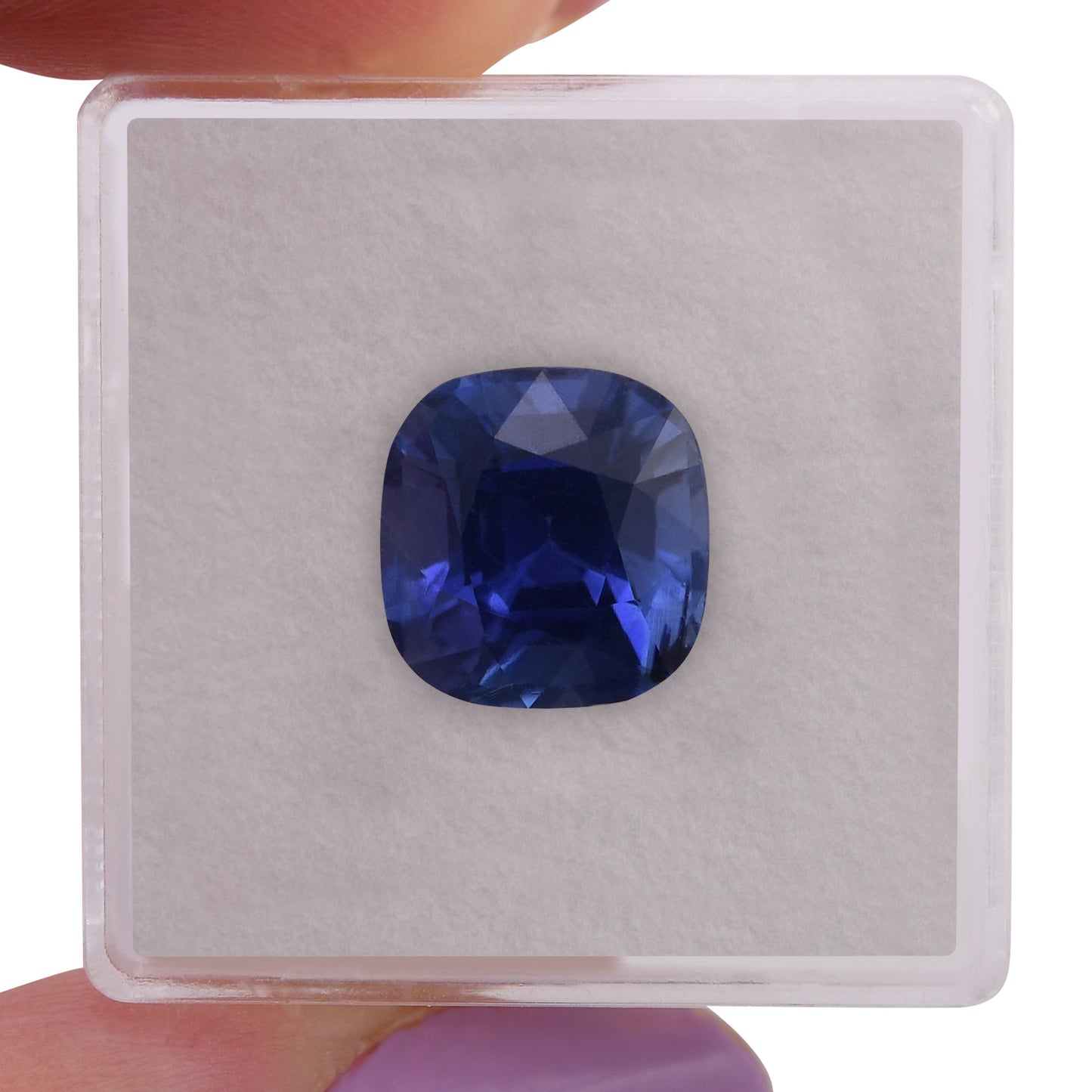 6,79 Karat blauer MADAGASCAR Cushion Sapphire CD