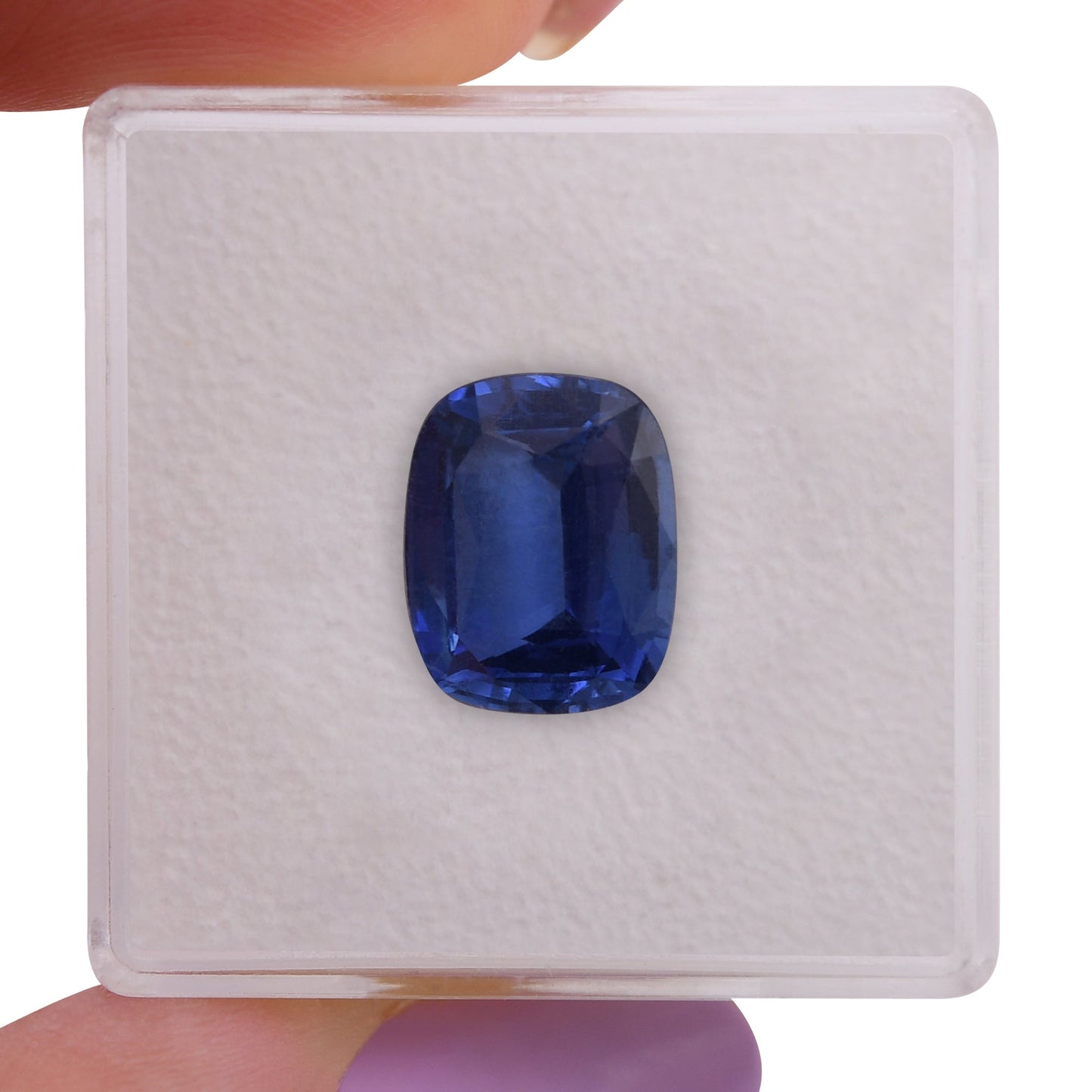 4,20 Karat blauer MADAGASCAR Kissen-Saphir CD