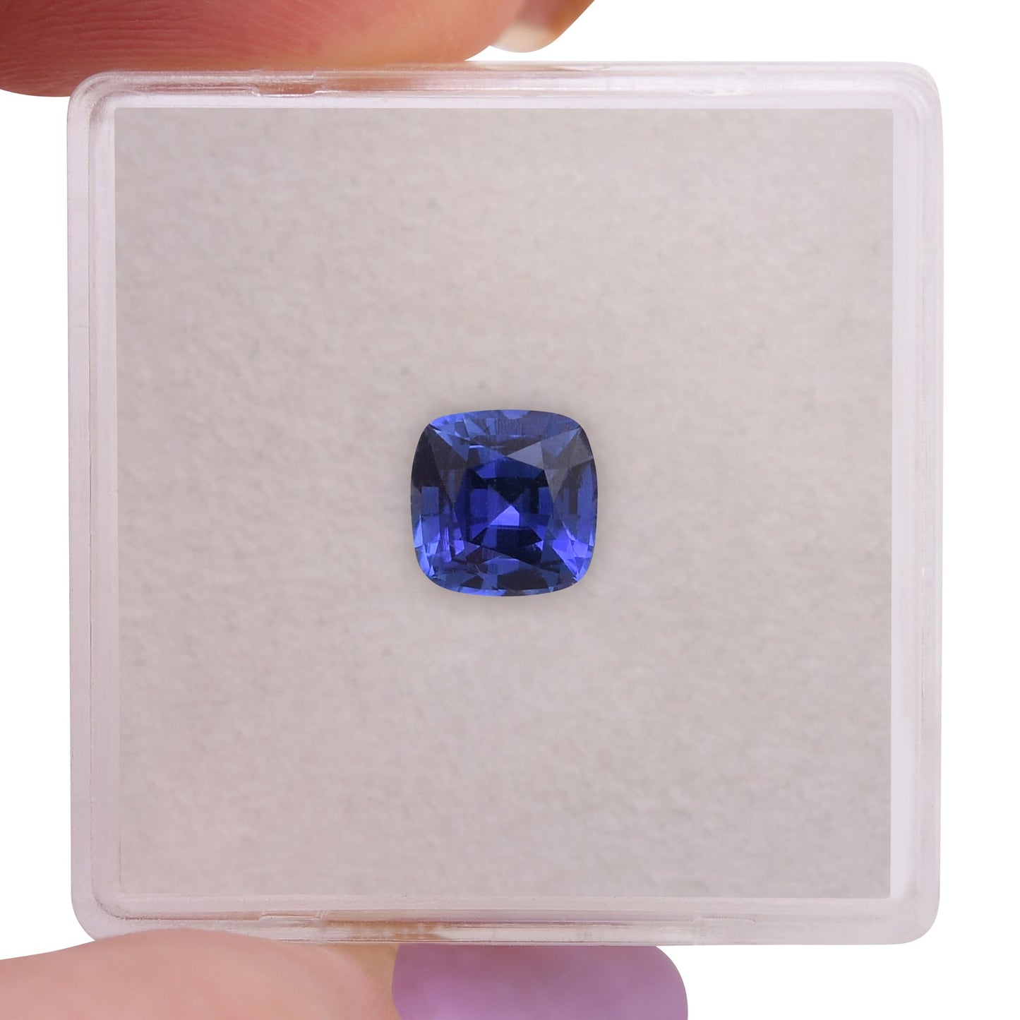 1,36 Karat blauer sri-lankischer quadratischer Kissen-Saphir