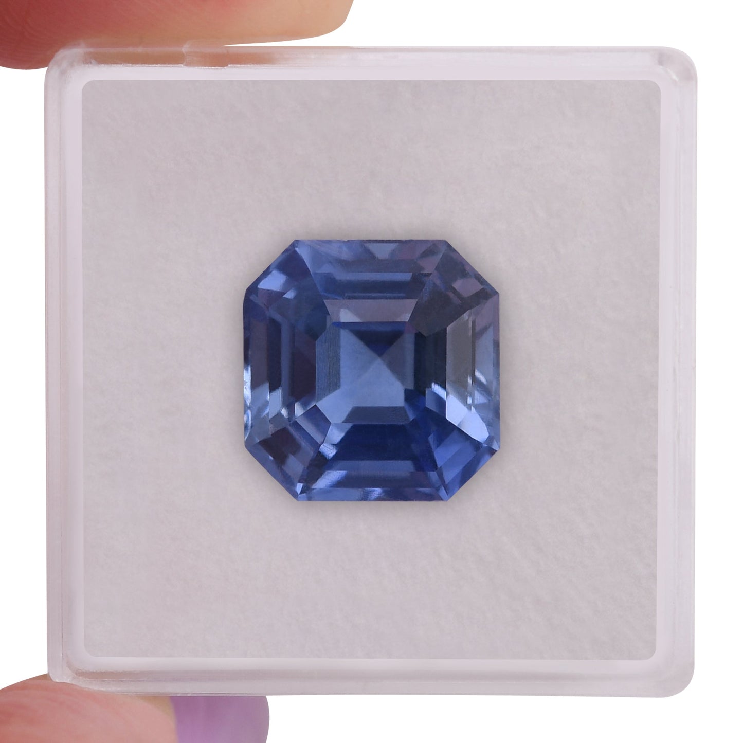 9.28 Carat Blue SRI LANKAN Sq. Emerald Sapphire CD