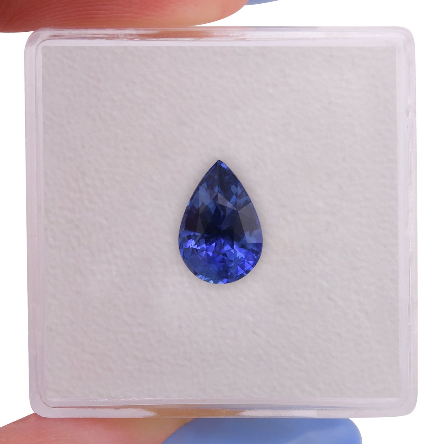 1,75 Karat blauer birnenförmiger Saphir aus Sri Lanka