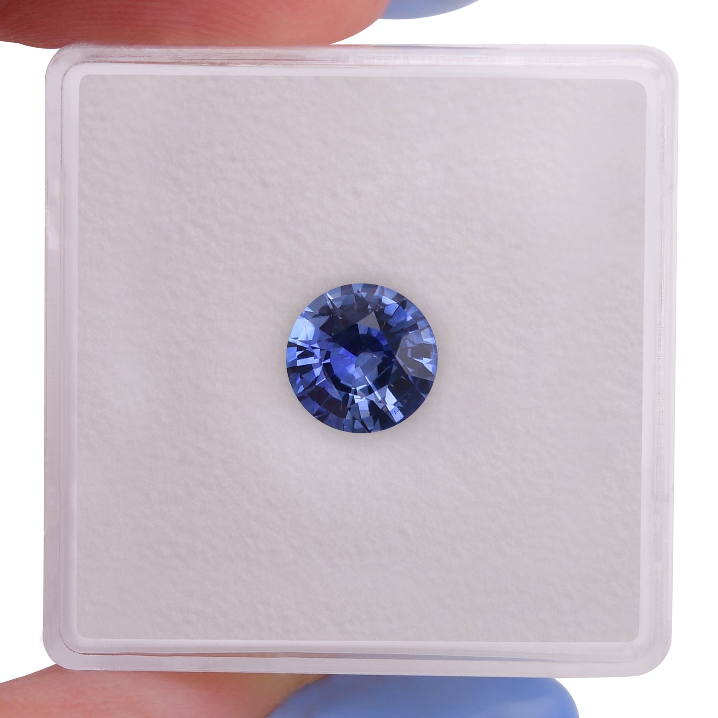 1,36 Karat blauer runder Saphir aus Sri Lanka