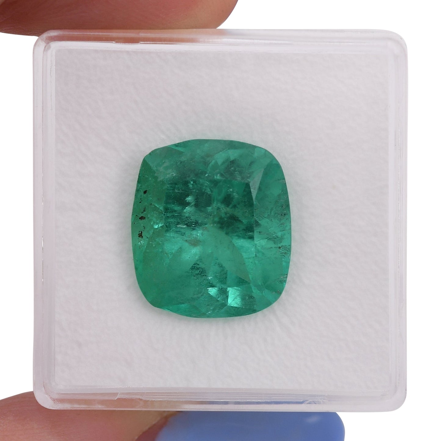 7,71 Karat grüner kolumbianischer Kissen-Smaragd (GIA-geprüft)