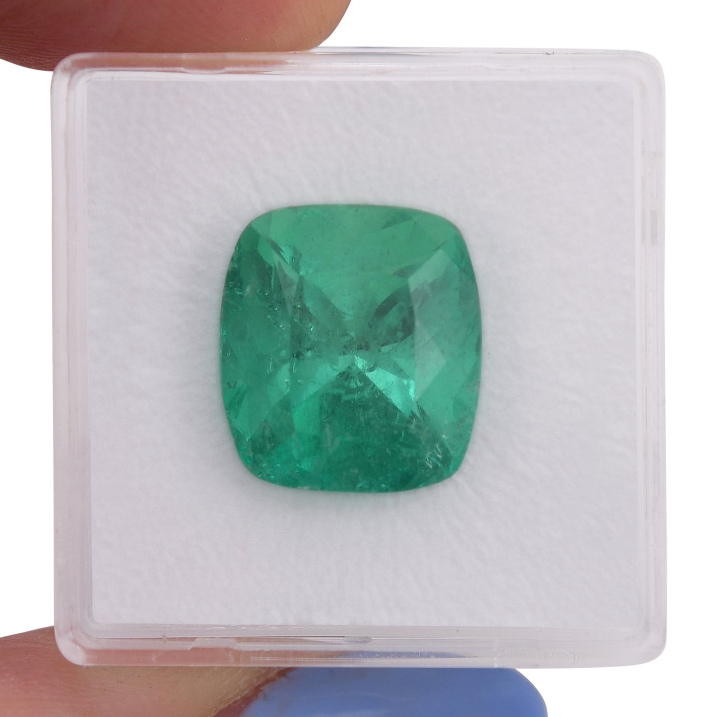 8,68 Karat grüner kolumbianischer Kissen-Smaragd, GIA