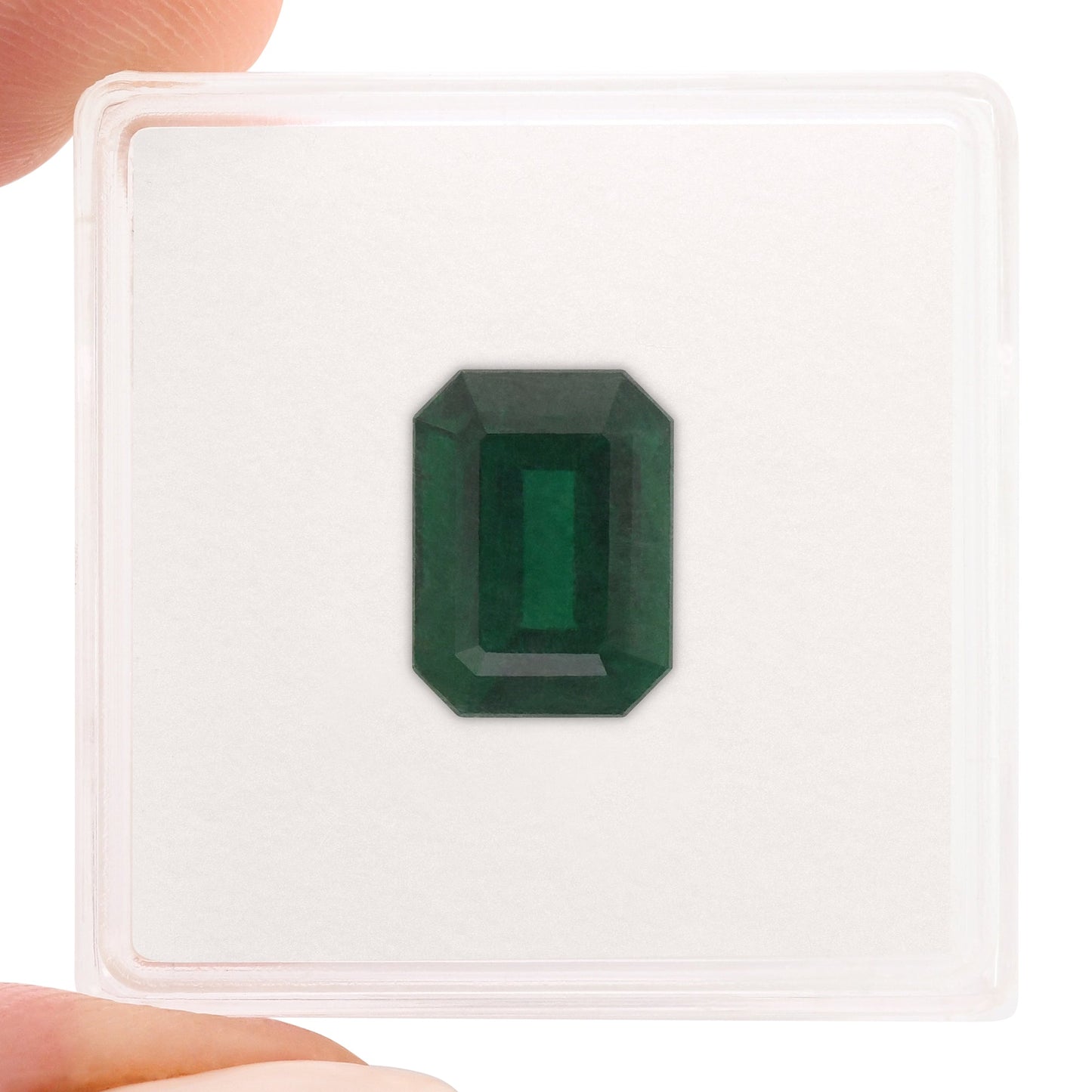 3,11 Karat grüner sambischer achteckiger Smaragd (GRS)