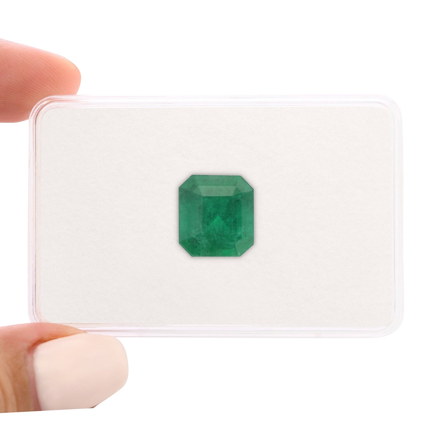 6,69 Karat grüner brasilianischer achteckiger Smaragd GRS