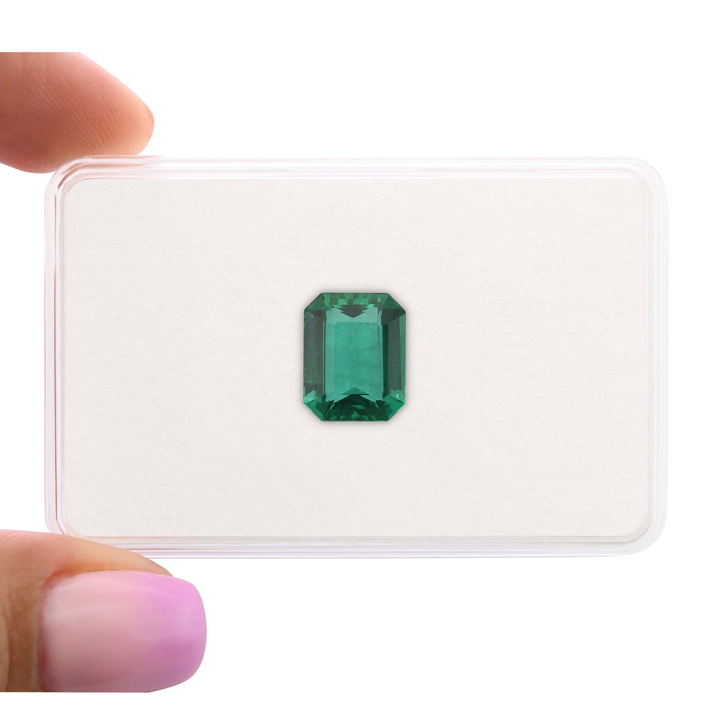 3,96 Karat grüner sambischer achteckiger Smaragd