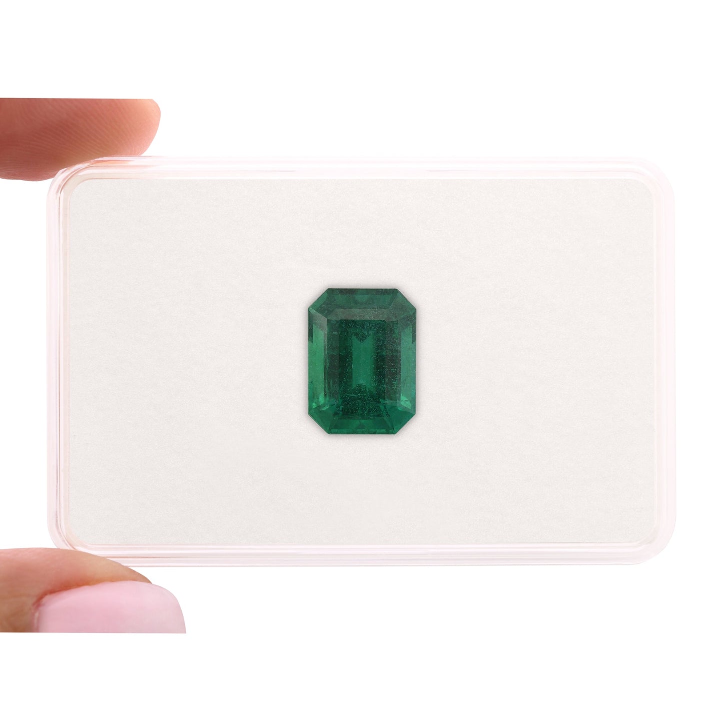 6,21 Karat grüner sambischer achteckiger Smaragd