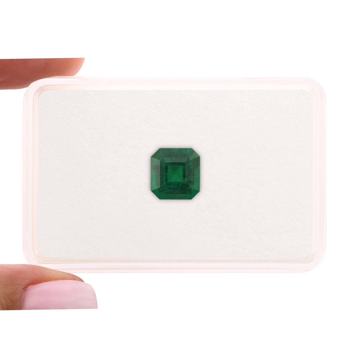 3,83 Karat grüner sambischer achteckiger Smaragd