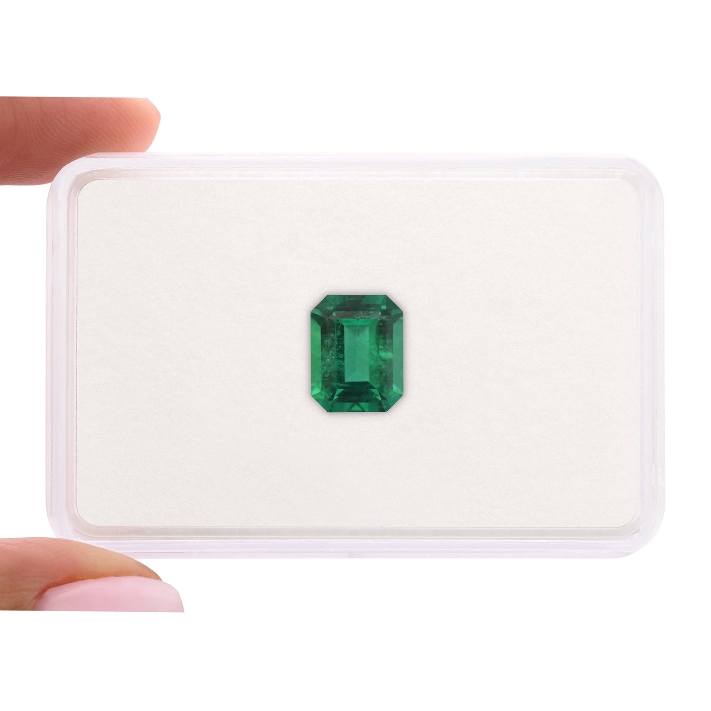 3,52 Karat grüner sambischer achteckiger Smaragd