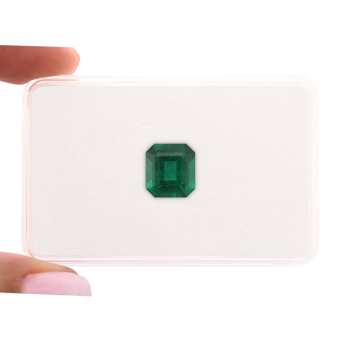 3,95 Karat grüner achteckiger Smaragd