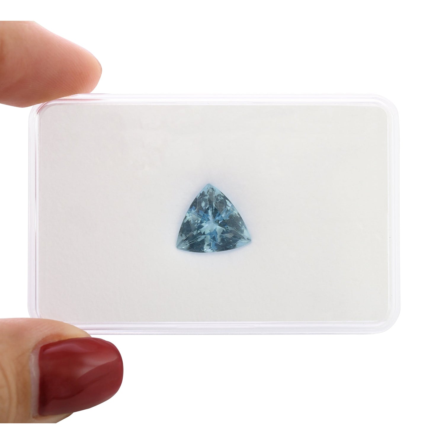 4,11 Karat blauer brasilianischer Dreieck-Aquamarin
