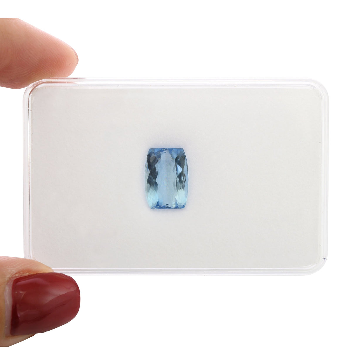 4,25 Karat blauer brasilianischer Kissen-Aquamarin