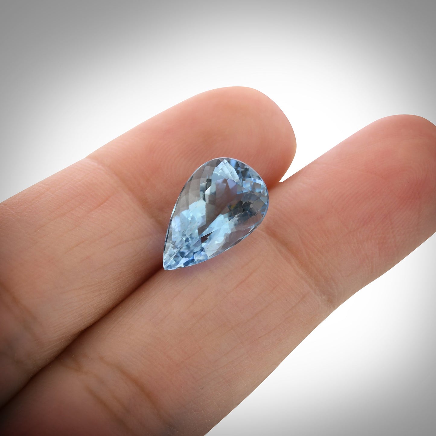 4.10 Carat Blue BRAZILLIAN Pear Aquamarine