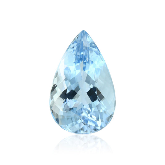 4,10 Karat blauer brasilianischer Birnen-Aquamarin