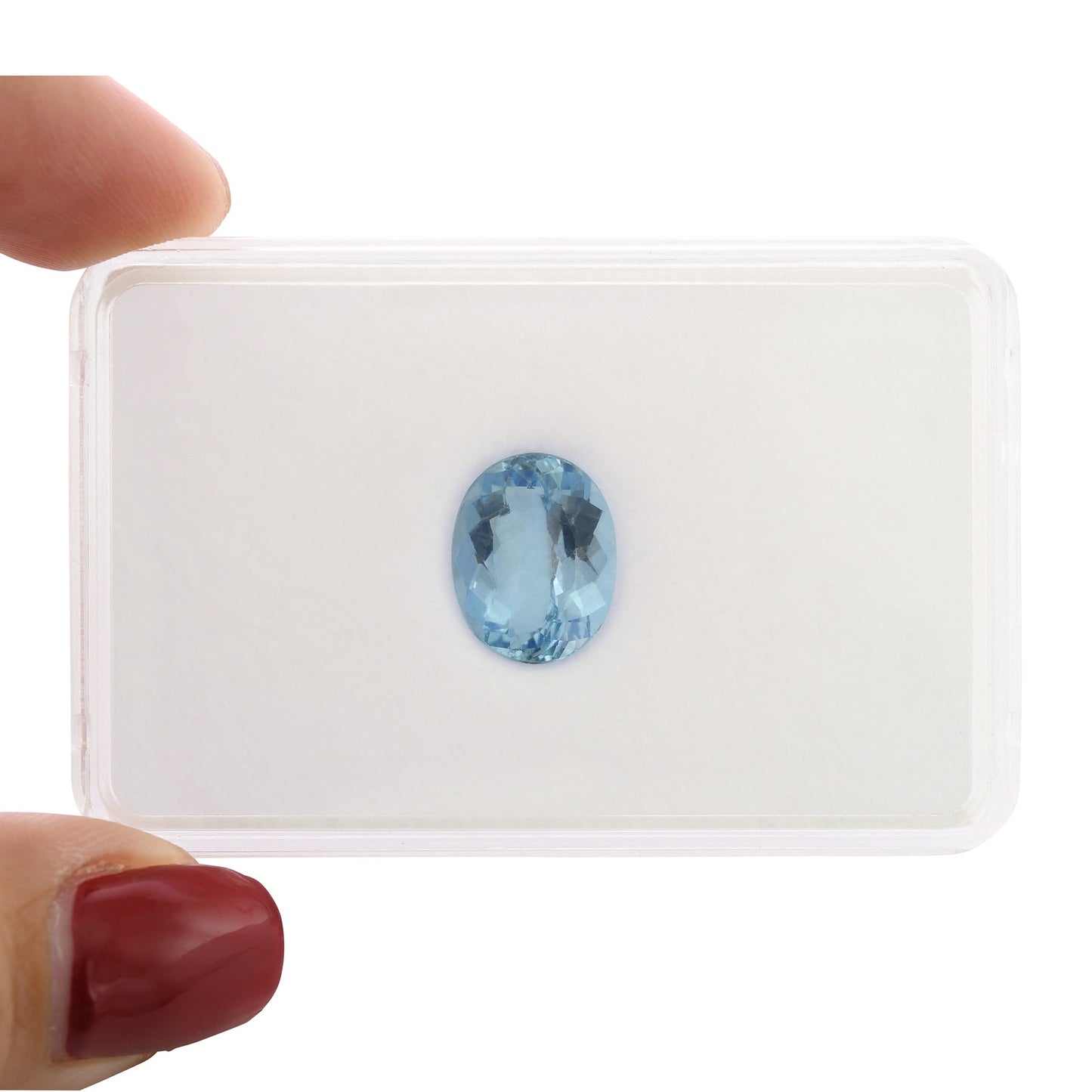 4,38 Karat blauer brasilianischer ovaler Aquamarin