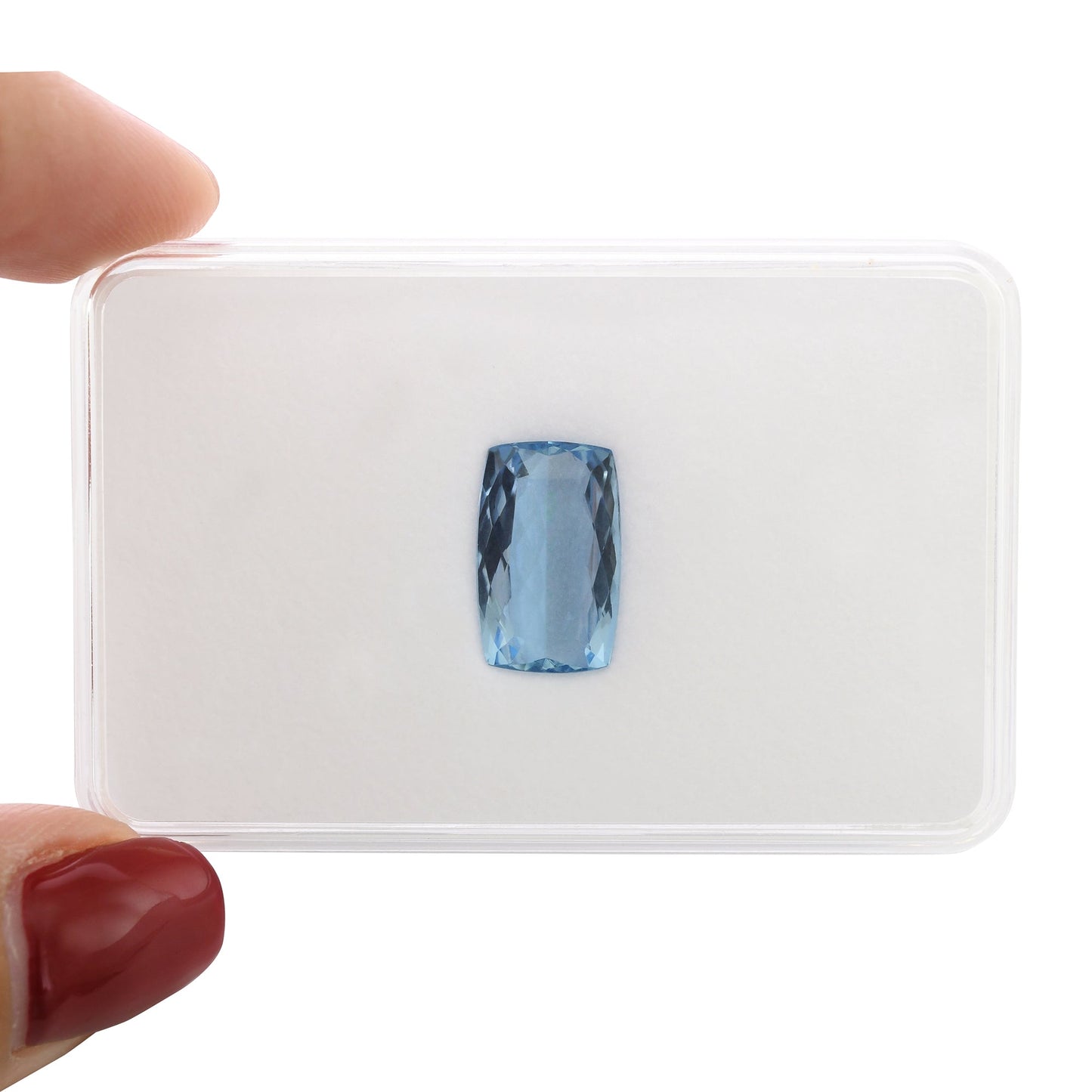 4,20 Karat blauer brasilianischer Kissen-Aquamarin
