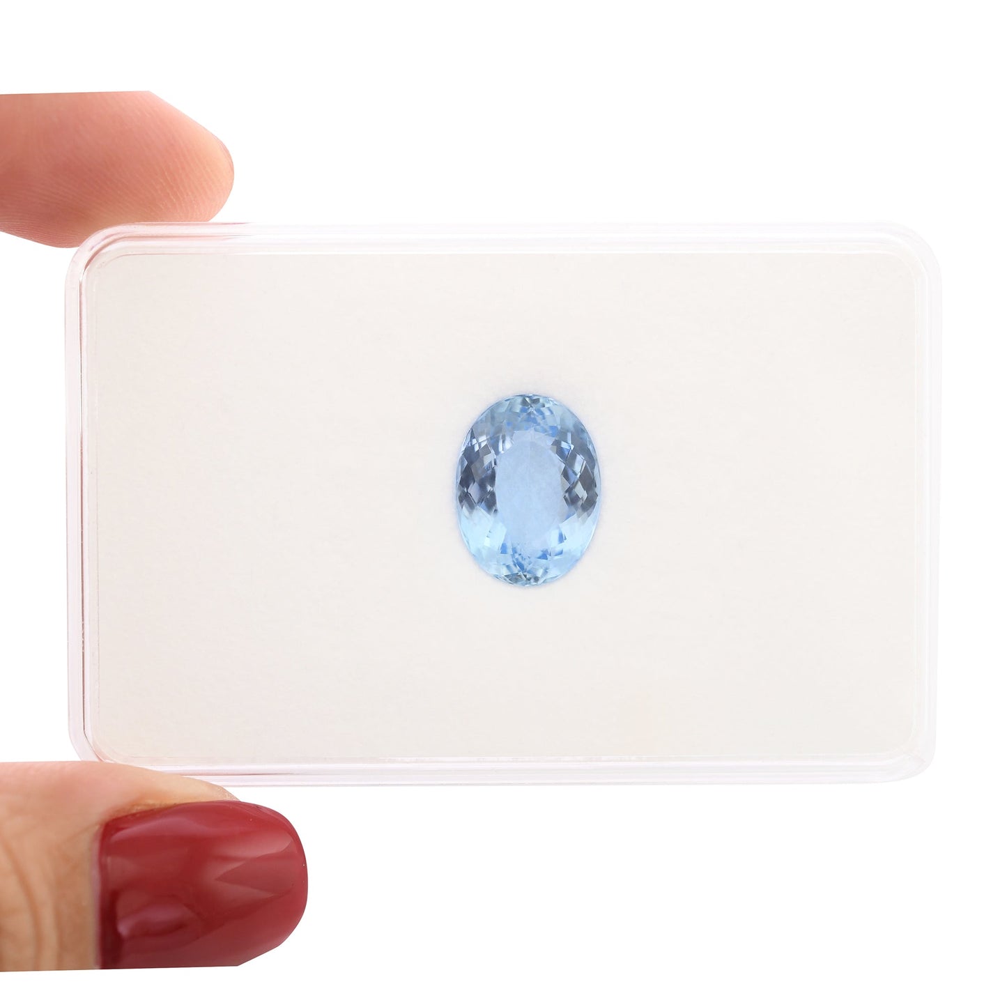 4,02 Karat blauer brasilianischer ovaler Aquamarin