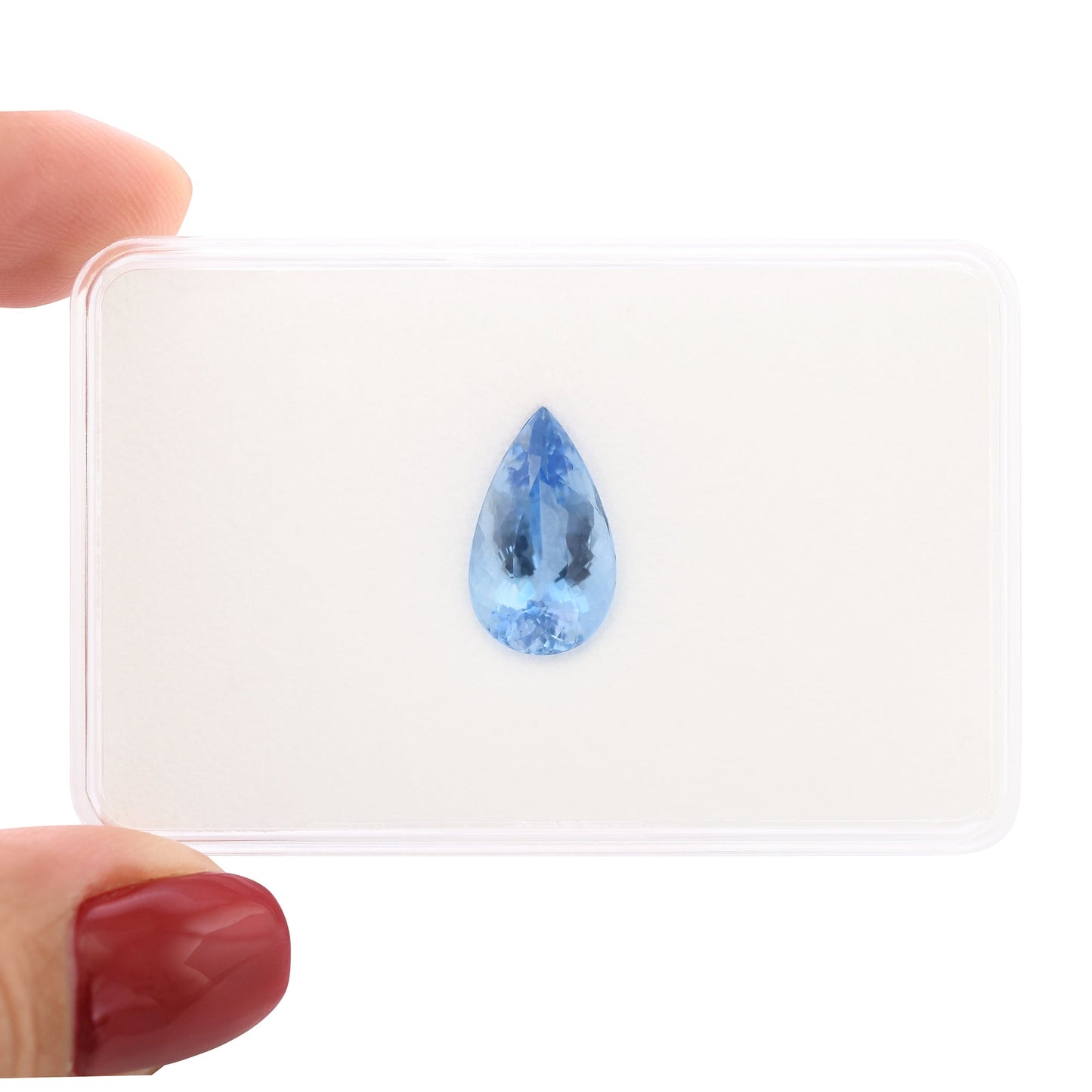 4,88 Karat blauer brasilianischer Birnen-Aquamarin