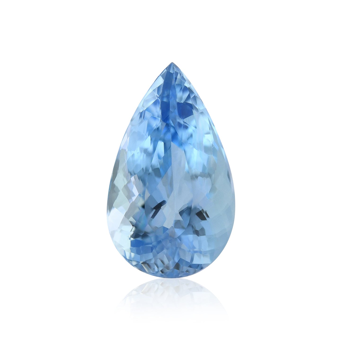 4,88 Karat blauer brasilianischer Birnen-Aquamarin