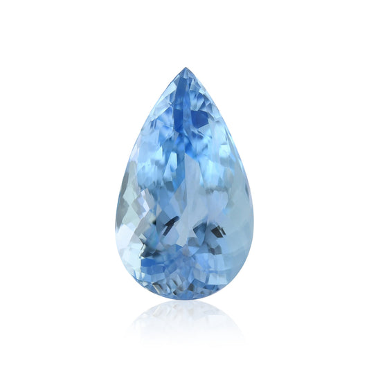 4,88 Karat blauer brasilianischer Birnen-Aquamarin