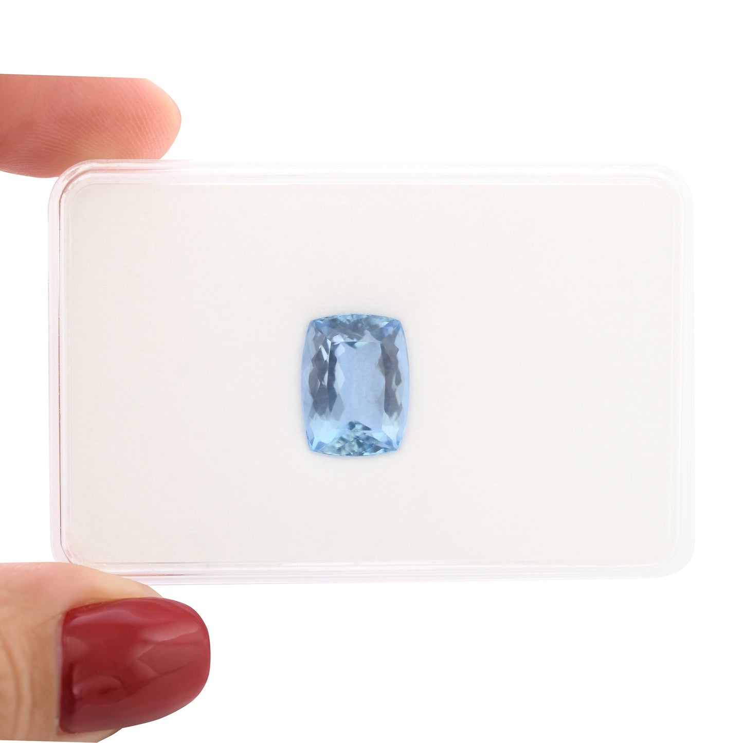 4,91 Karat blauer brasilianischer Kissen-Aquamarin