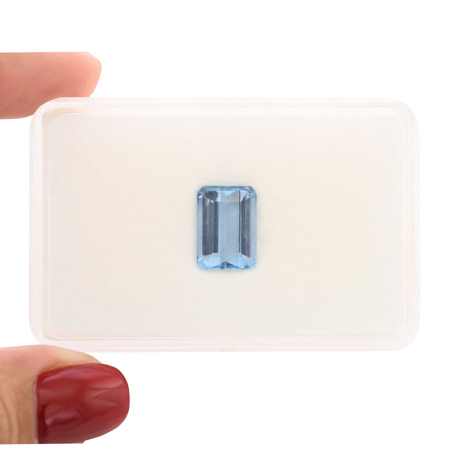 4,96 Karat blauer brasilianischer achteckiger Aquamarin