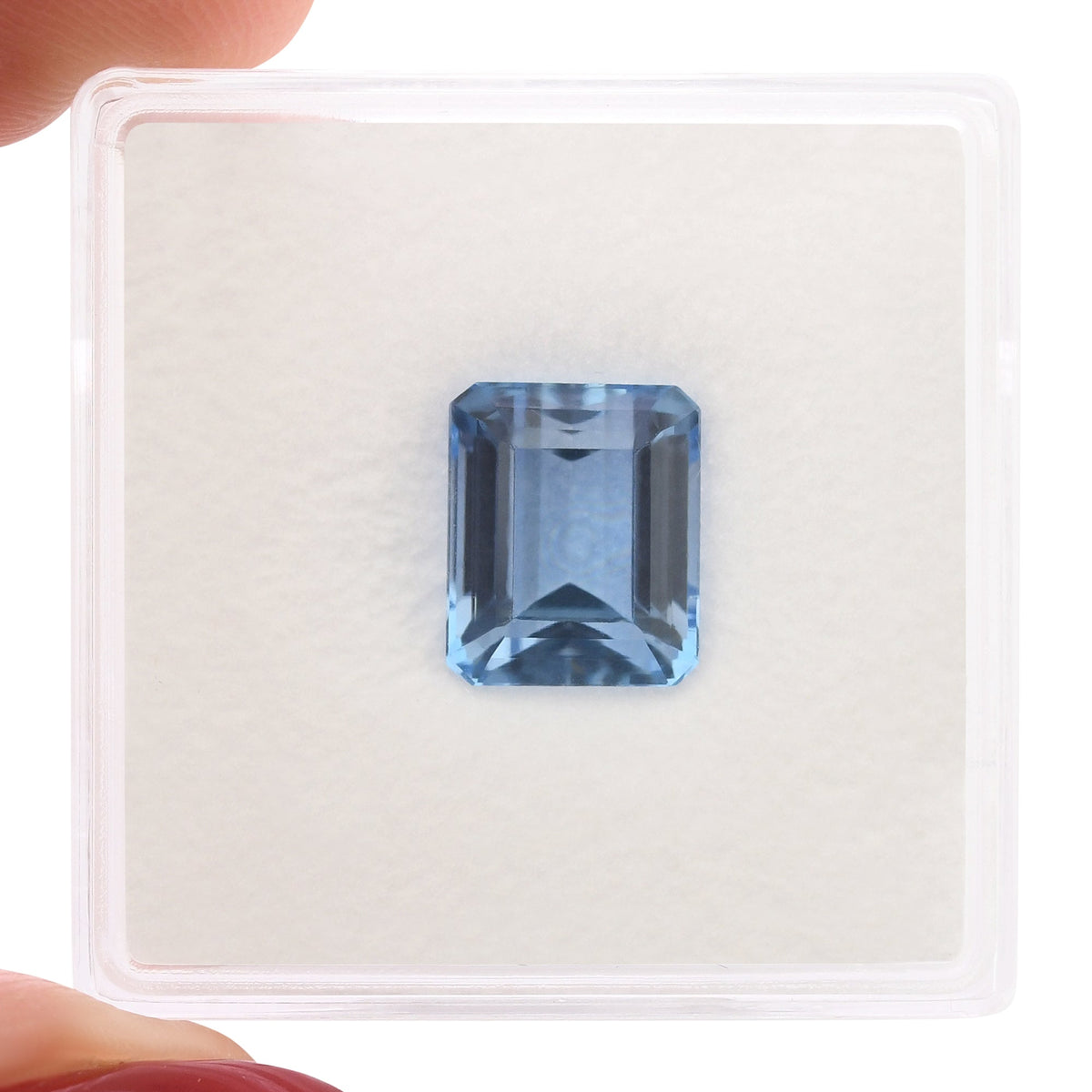3,02 Karat blauer brasilianischer achteckiger Aquamarin