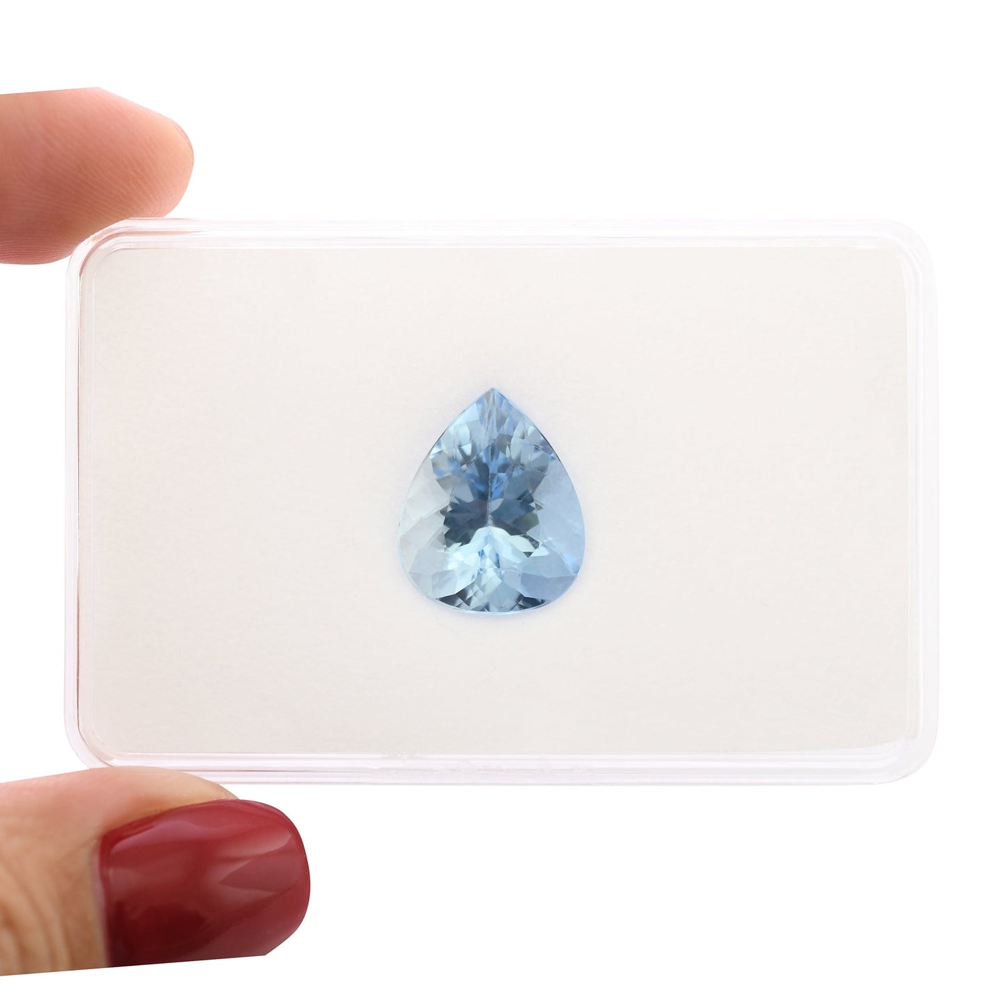 6.69 Carat Blue BRAZILLIAN Pear Aquamarine