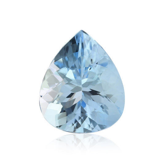 6,69 Karat blauer brasilianischer Birnen-Aquamarin