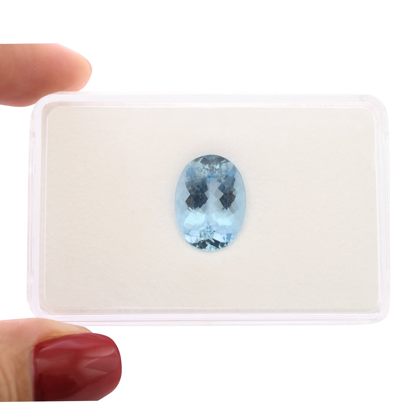 7,17 Karat blauer brasilianischer ovaler Aquamarin