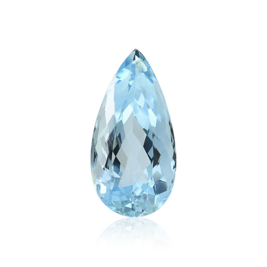 6,18 Karat blauer brasilianischer Birnen-Aquamarin