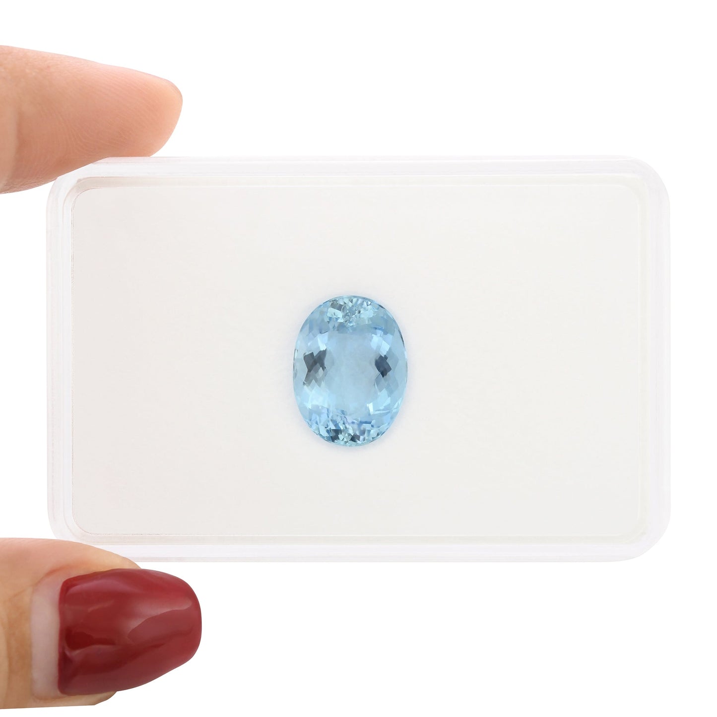 6,11 Karat blauer brasilianischer ovaler Aquamarin