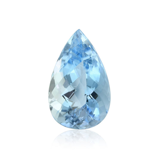 6,85 Karat blauer brasilianischer Birnen-Aquamarin