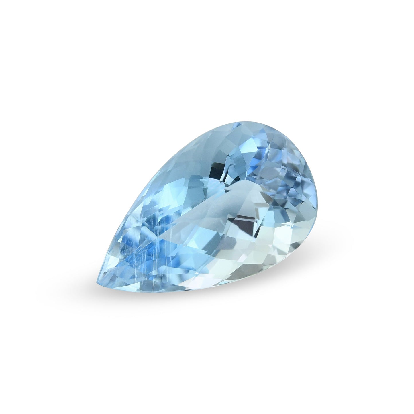 6,85 Karat blauer brasilianischer Birnen-Aquamarin