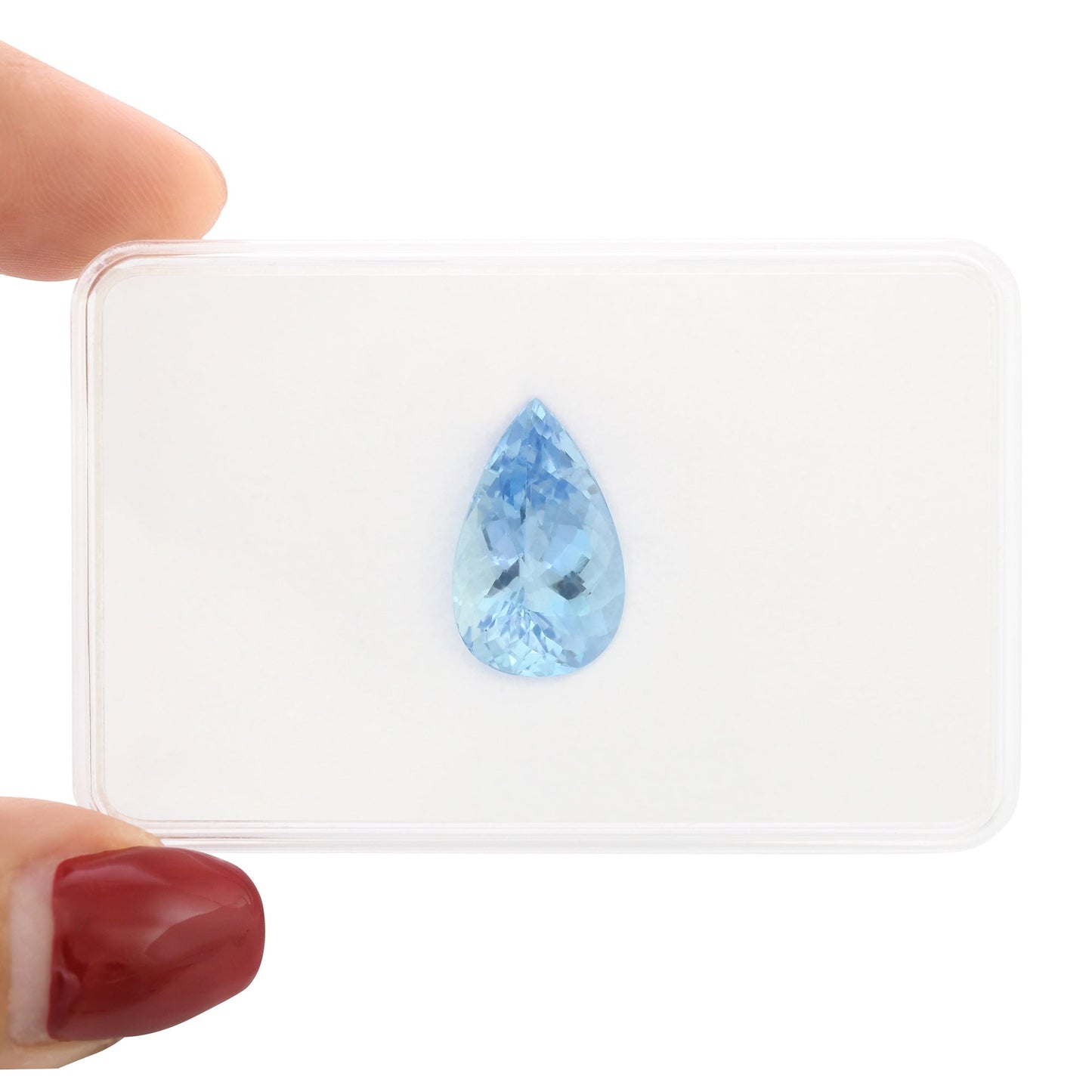 6,85 Karat blauer brasilianischer Birnen-Aquamarin