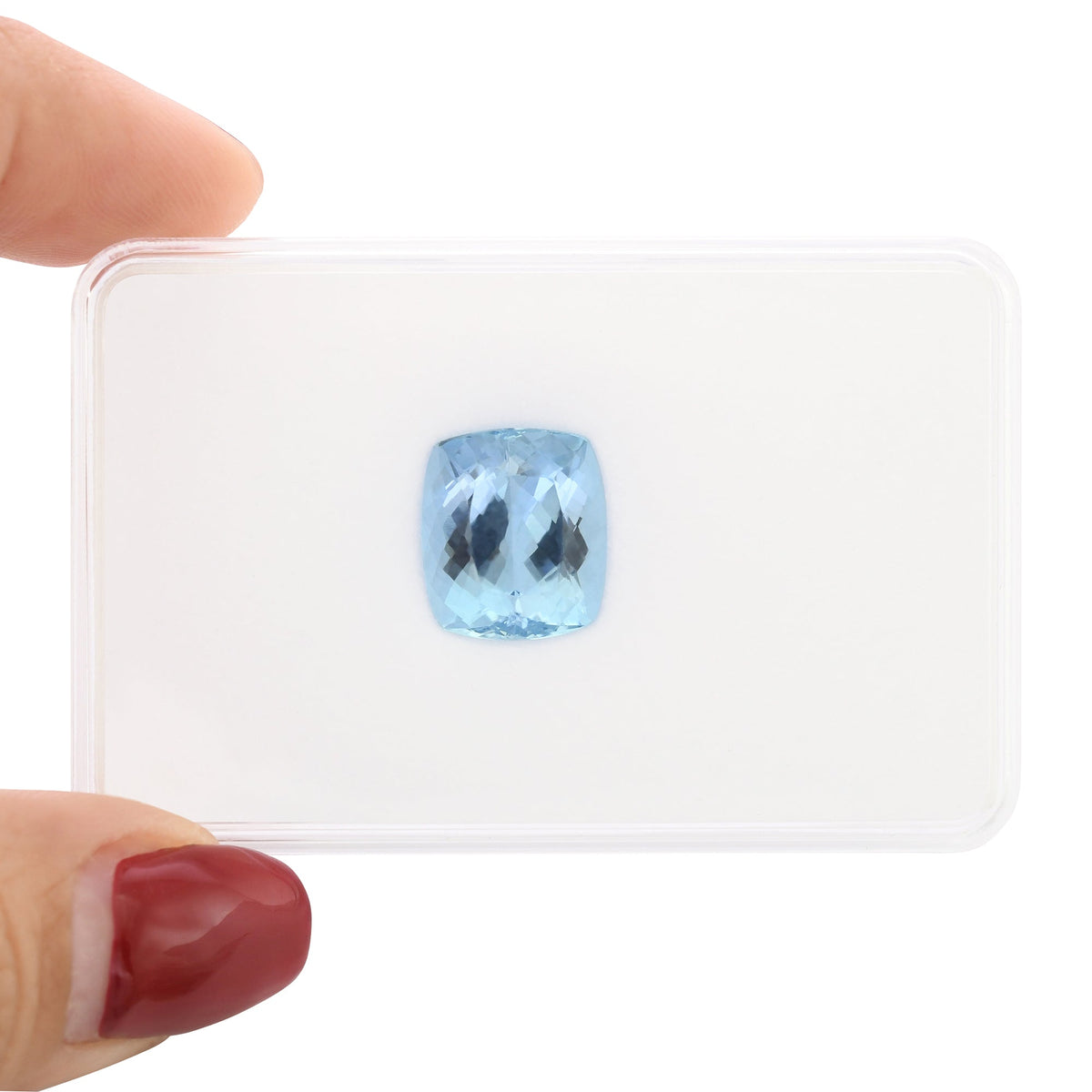 7,17 Karat blauer brasilianischer Kissen-Aquamarin