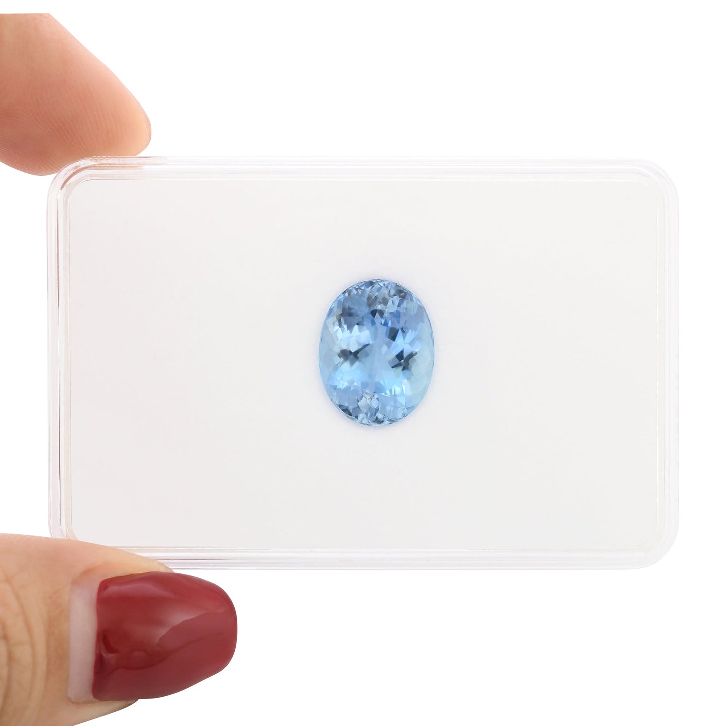 5,55 Karat blauer brasilianischer ovaler Aquamarin