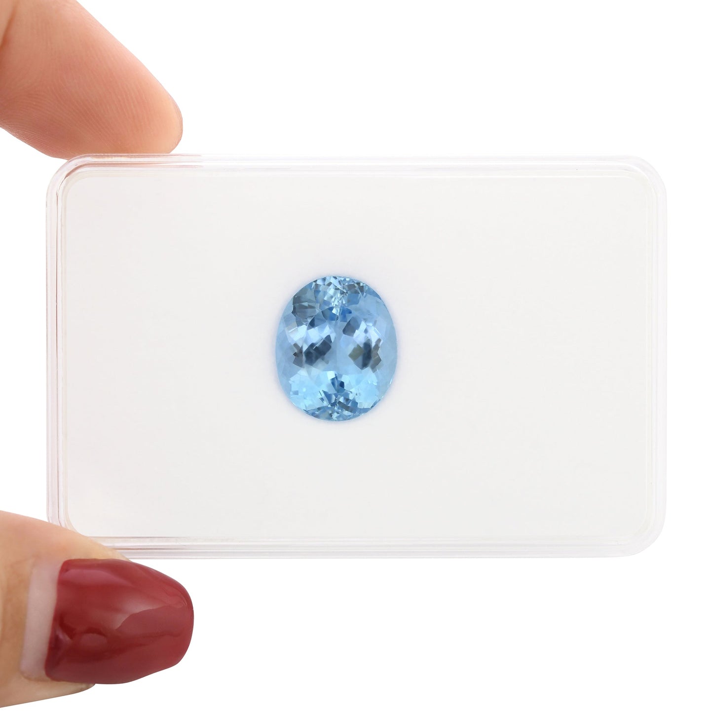 6,82 Karat blauer brasilianischer ovaler Aquamarin