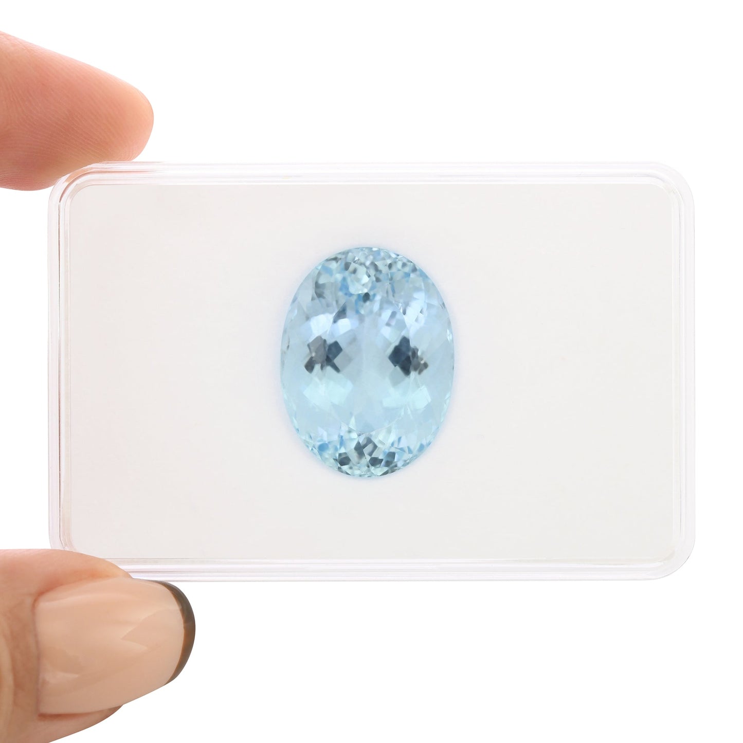 19,96 Karat blauer brasilianischer ovaler Aquamarin