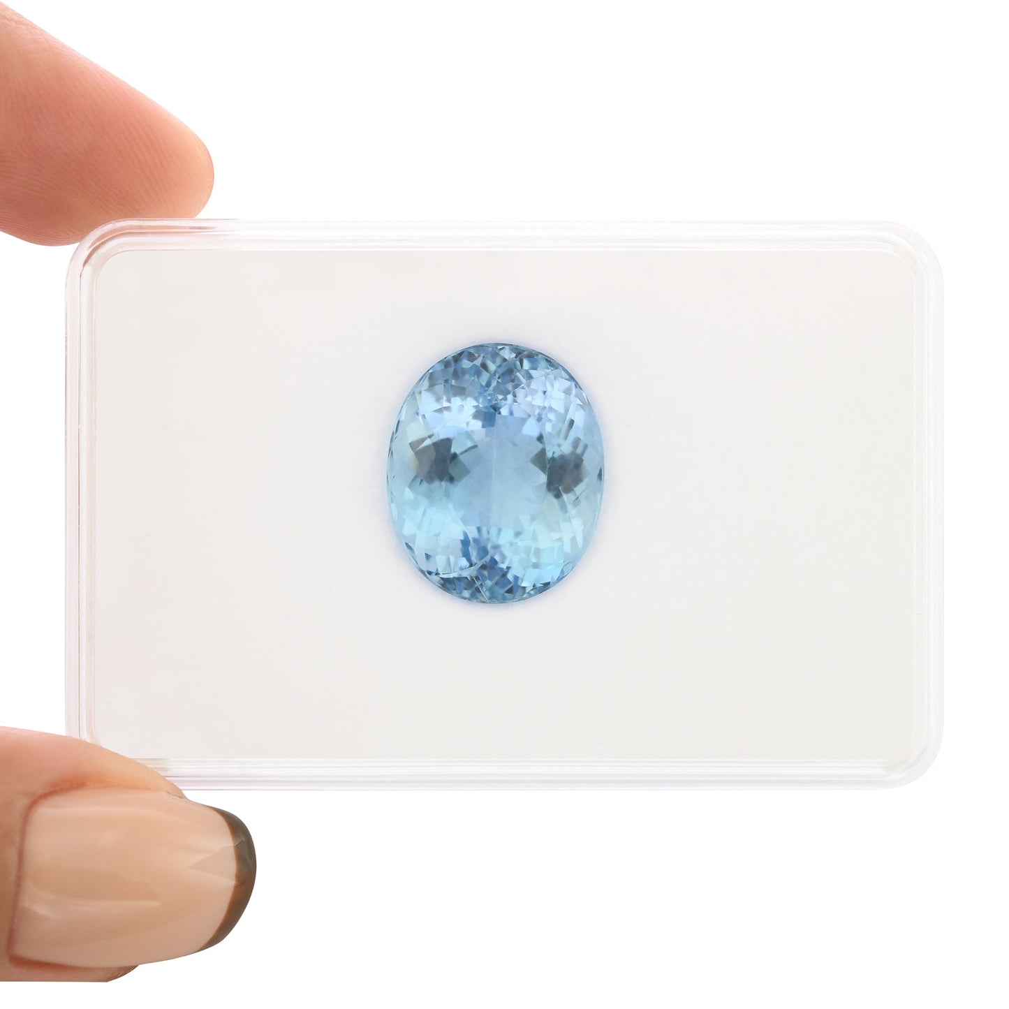 14,86 Karat blauer brasilianischer ovaler Aquamarin