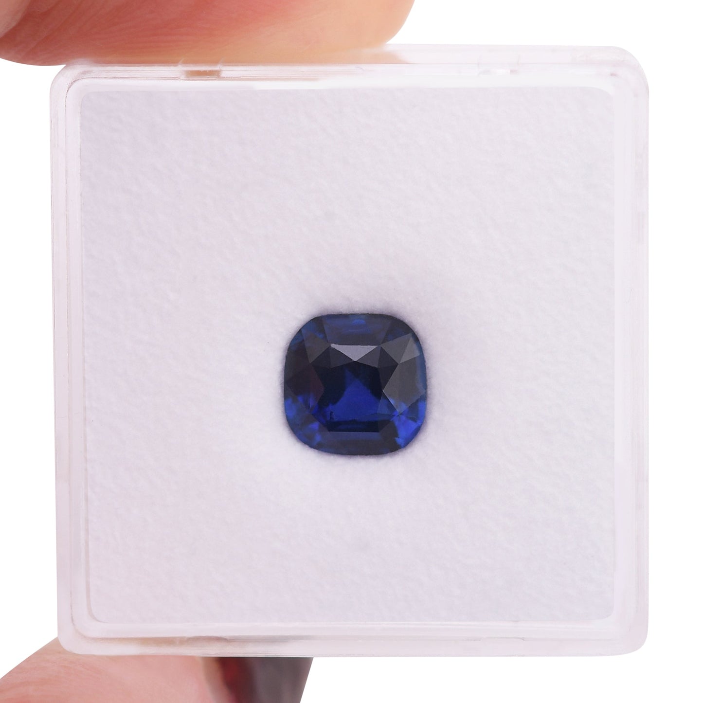1,80 Karat blauer Kissen-Saphir