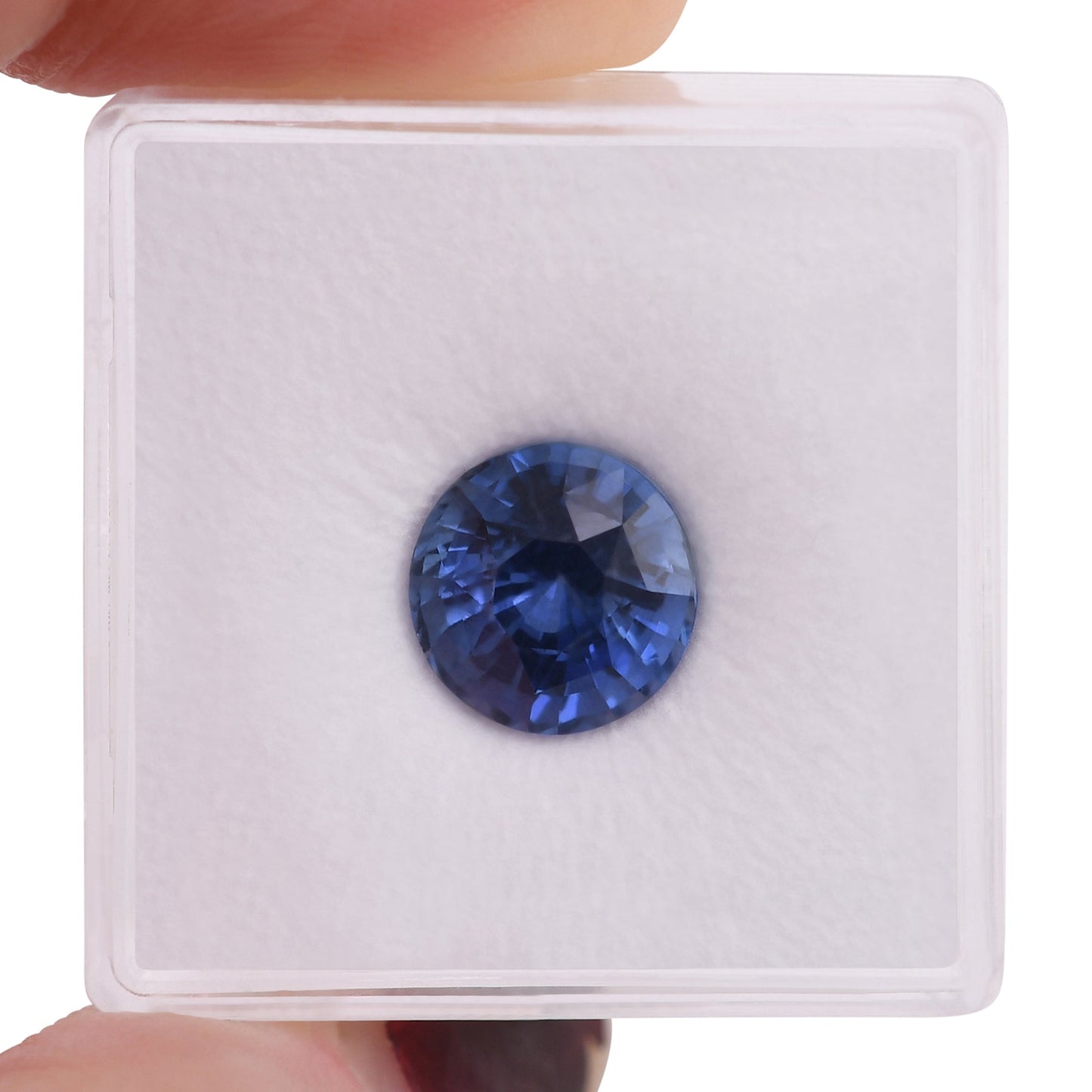 4,10 Karat blauer runder MADAGASKALER Saphir GIA